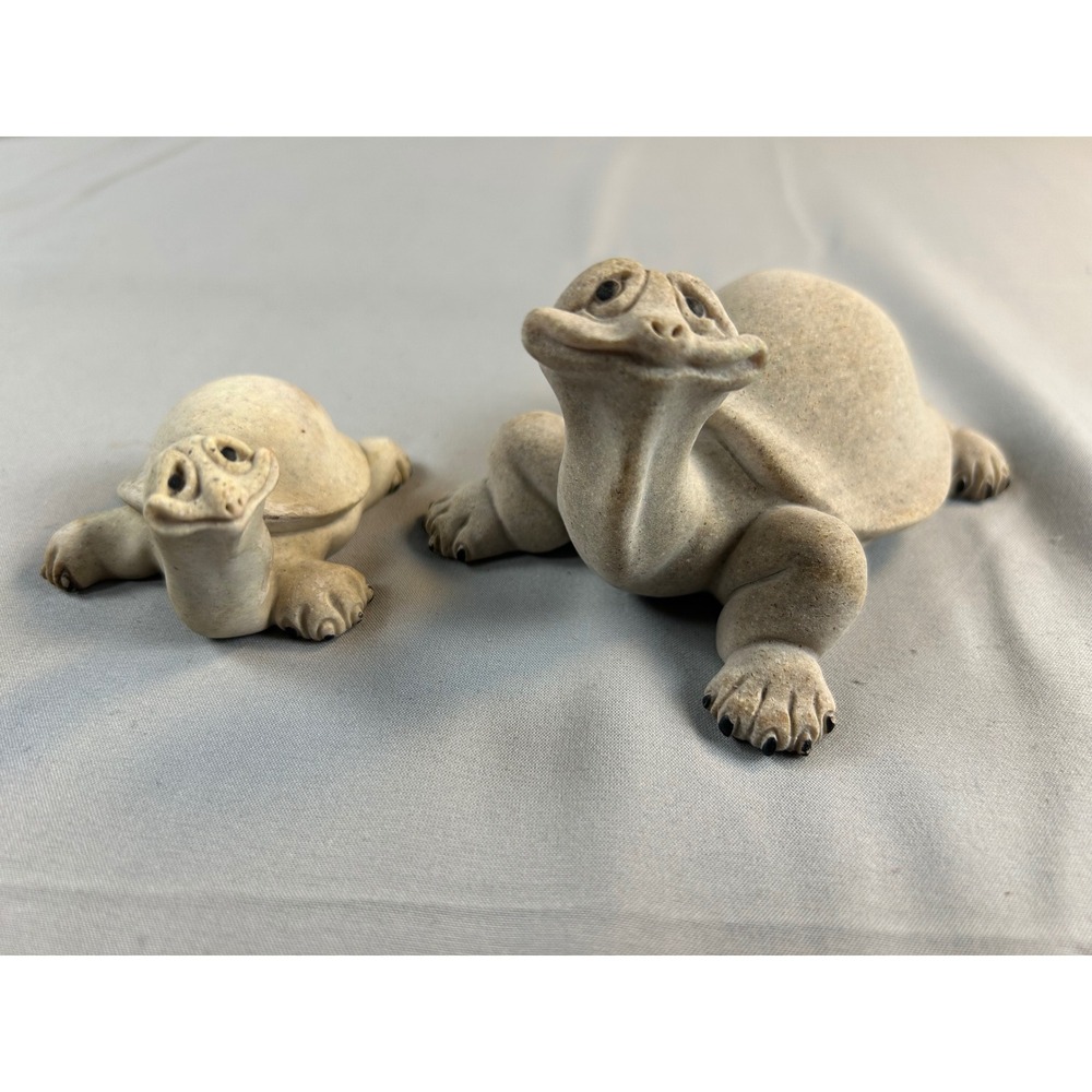 Quarry‎ Critters Todd and Trixy Turtle Figurines Second Nature Design Faux Stone